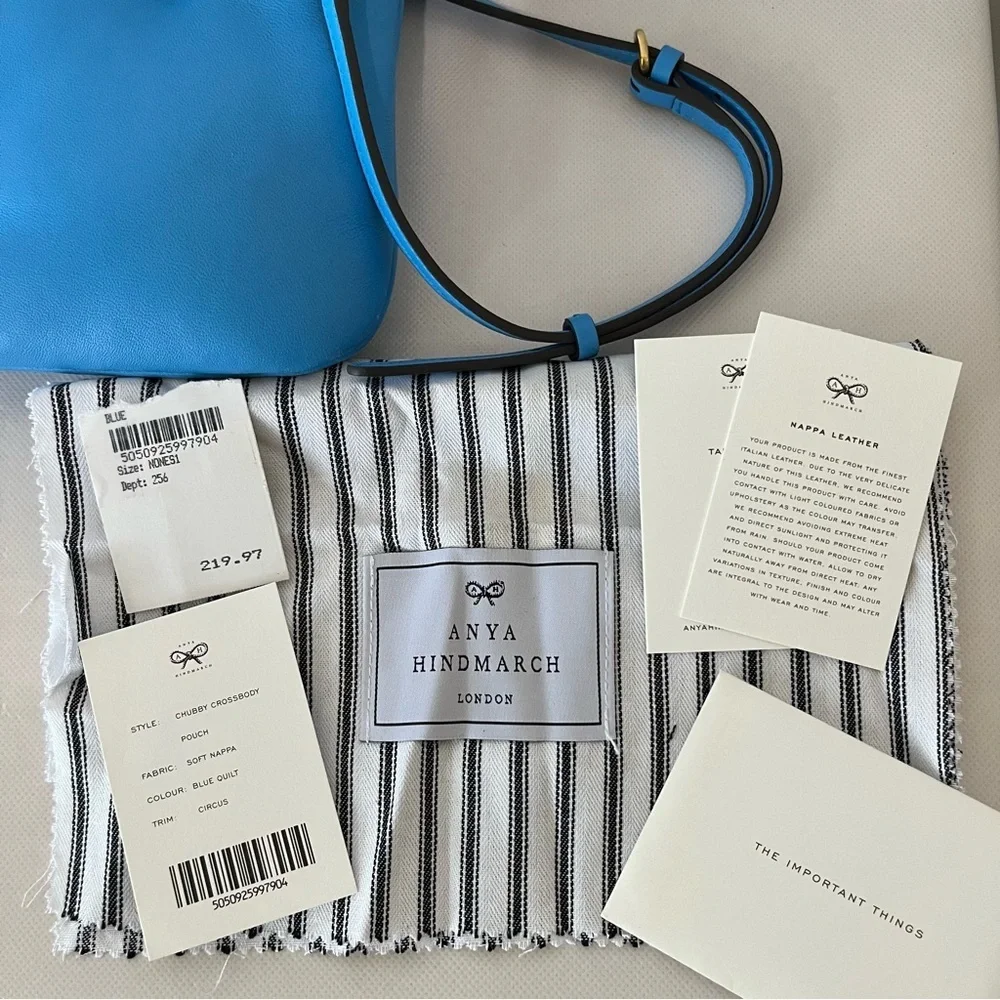 Anya Hindmarch Chubby Quilted Circus Blue Crossbody Bag